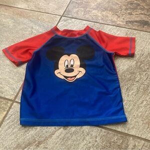 Disney Junior Mickey Mouse blue with red rash guard swim top in size 2T GUC